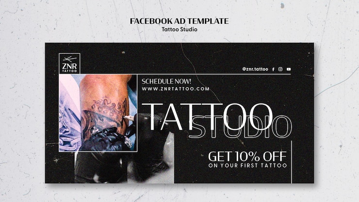 PSD gratuito diseño de plantilla de estudio de tatuajes