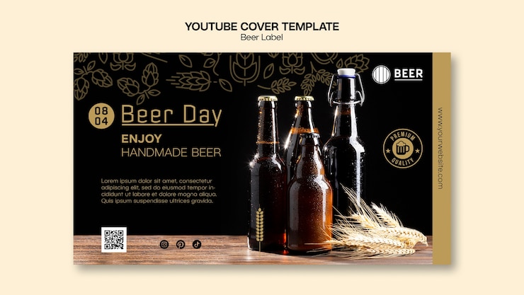 PSD gratuito diseño de plantilla de etiqueta de cerveza