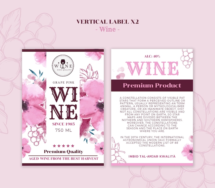 PSD gratuito diseño de la plantilla de la etiqueta del vino