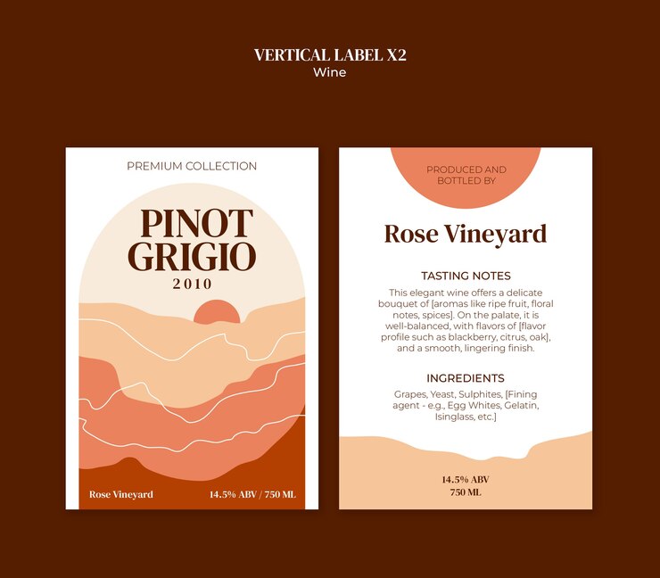 PSD gratuito diseño de la plantilla de la etiqueta del vino