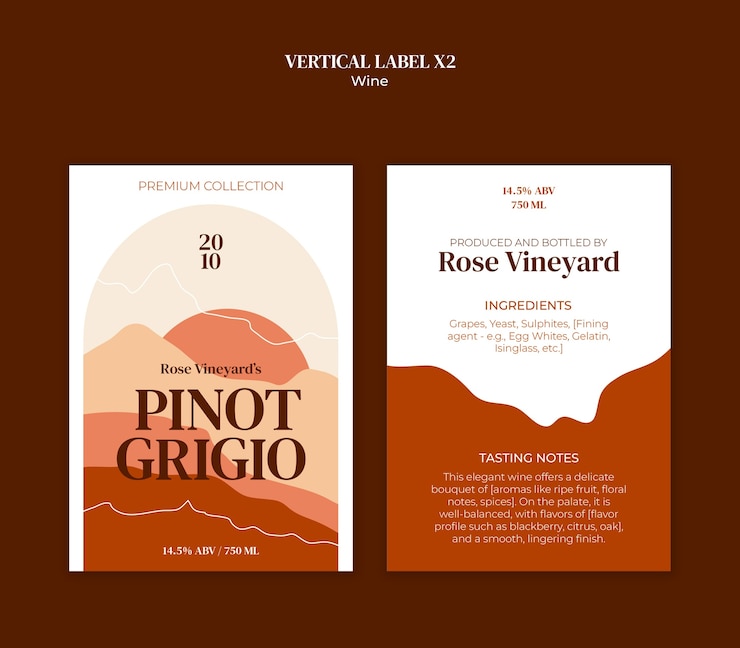 PSD gratuito diseño de la plantilla de la etiqueta del vino