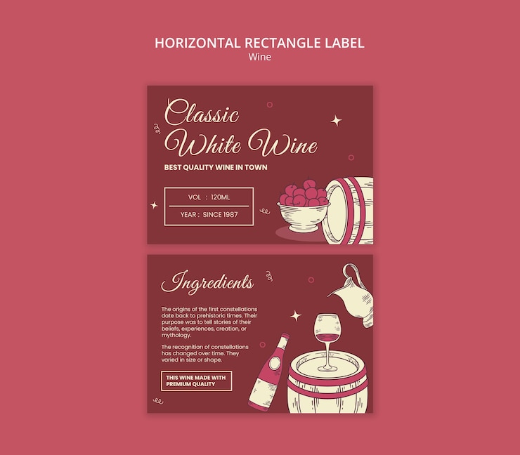 PSD gratuito diseño de la plantilla de la etiqueta del vino