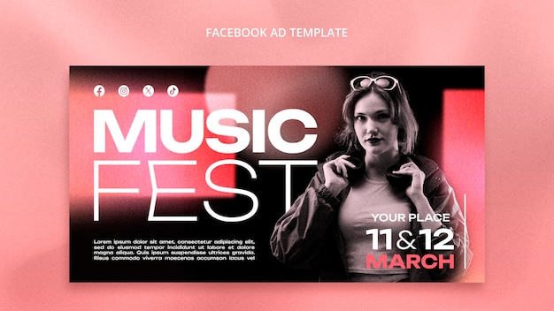 PSD gratuito diseño de plantilla de evento musical.