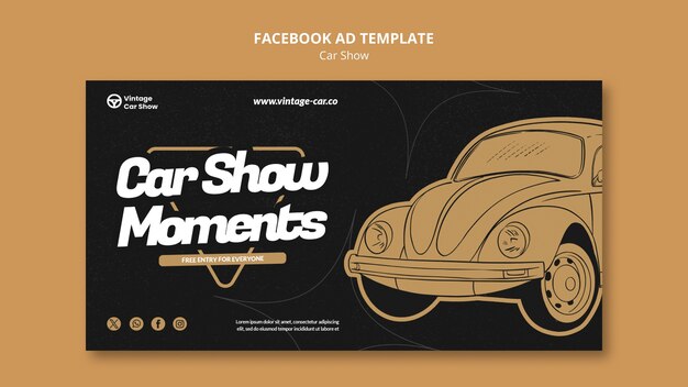 Diseño de plantilla de exhibición de autos.