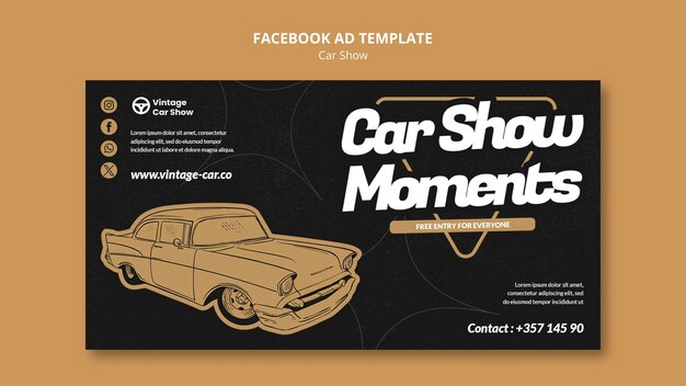 Diseño de plantilla de exhibición de autos.