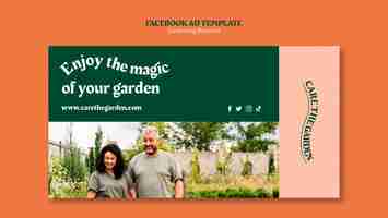 PSD gratuito diseño de plantilla de facebook de jardinería