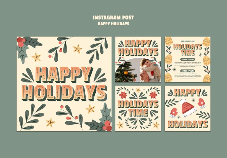 PSD gratuito diseño de plantilla de felices fiestas.