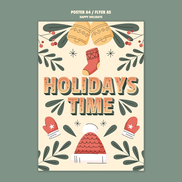 Diseño de plantilla de felices fiestas.