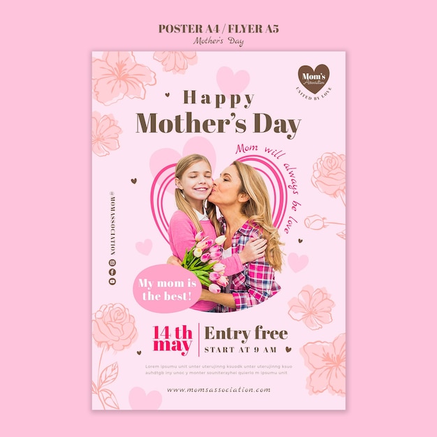 PSD gratuito diseño de plantilla de feliz día de la madre