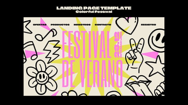 Diseño de plantilla de festival colorido