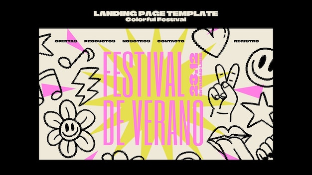 Diseño de plantilla de festival colorido