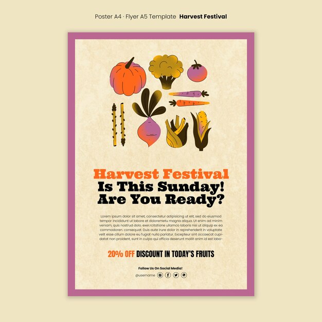 Diseño de plantilla de festival de cosecha degradado