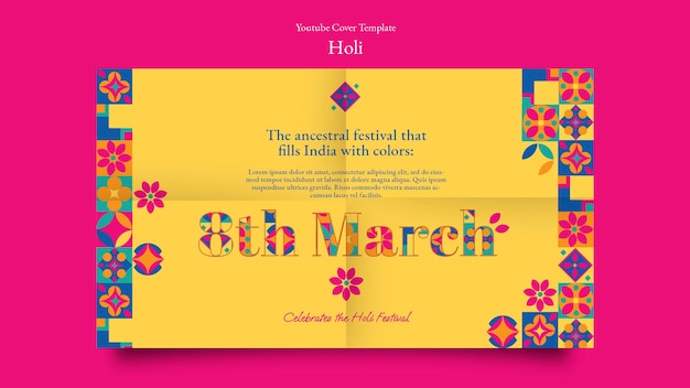 PSD gratuito diseño de plantilla de festival holi