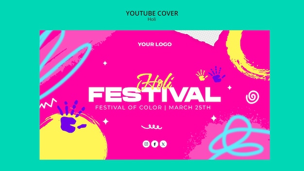 Diseño de plantilla de festival holi
