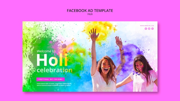 PSD gratuito diseño de plantilla del festival holi