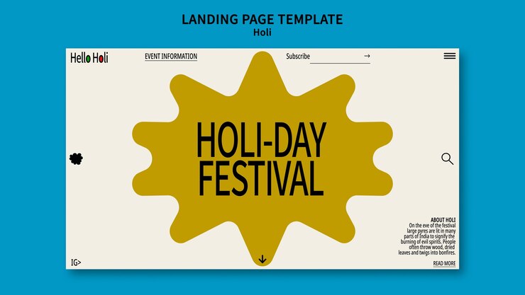 PSD gratuito diseño de plantilla de festival holi