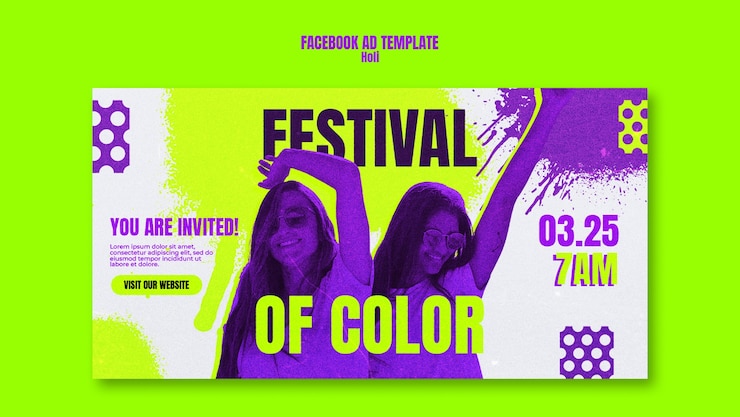 PSD gratuito diseño de plantilla de festival holi