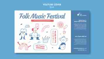 PSD gratuito diseño de plantilla de festival de música folclórica