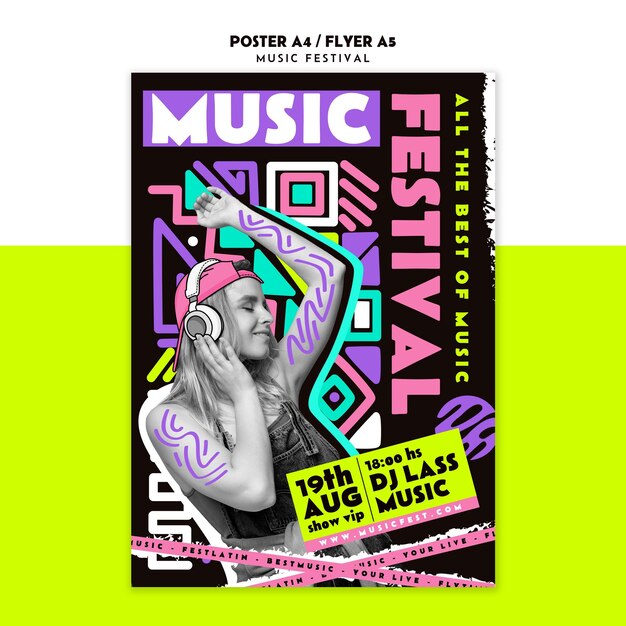 Diseño de plantilla de festival de música