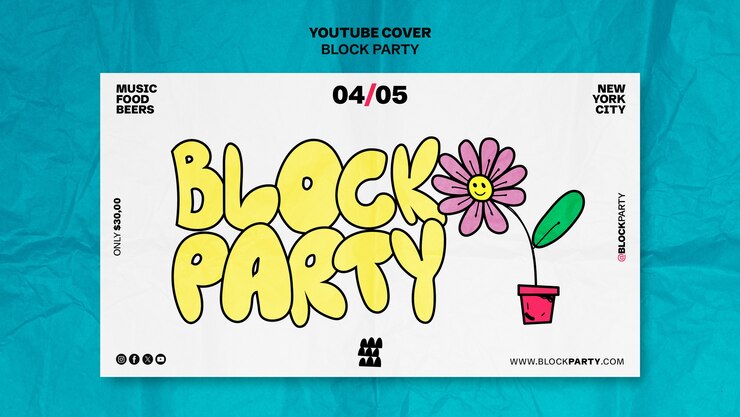 PSD gratuito diseño de plantilla de fiesta de barrio