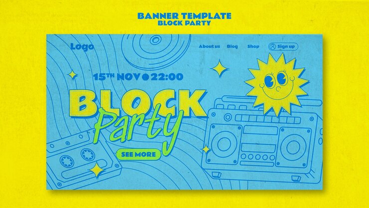 PSD gratuito diseño de plantilla de fiesta de barrio
