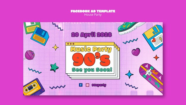 Diseño de plantilla de fiesta en casa