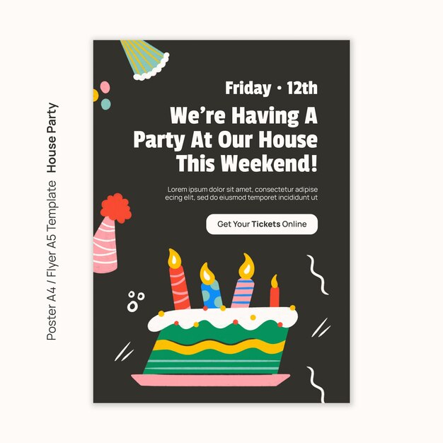Diseño de plantilla de fiesta en casa