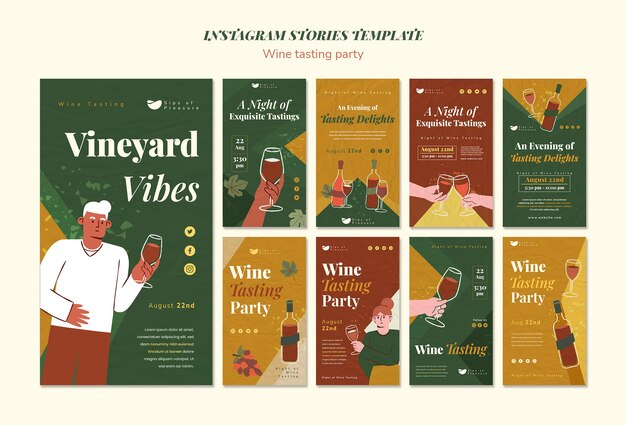 Diseño de plantilla de fiesta de cata de vinos