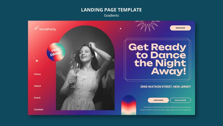 PSD gratuito diseño de plantilla de fiesta degradada