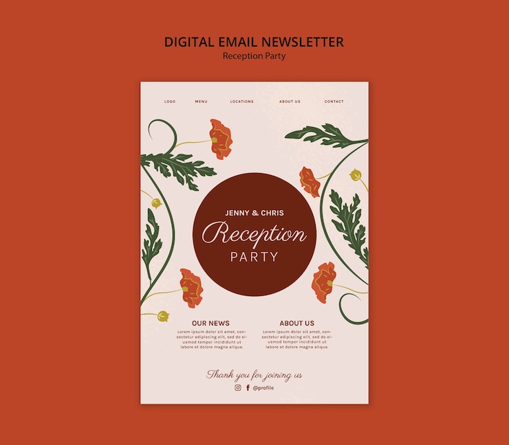 PSD gratuito diseño de la plantilla de la fiesta de recepción