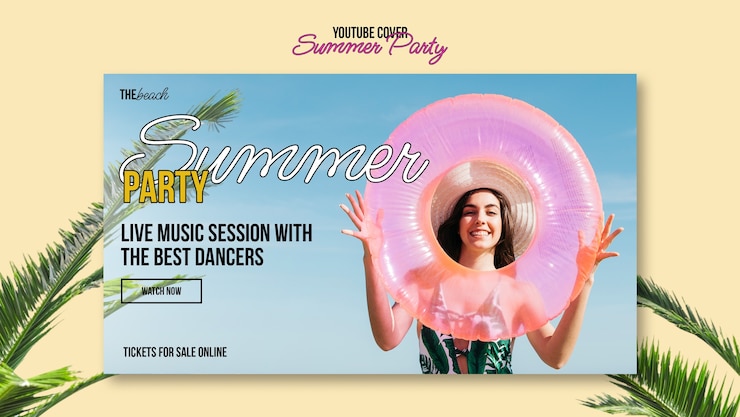 PSD gratuito diseño de plantilla de fiesta de verano realista