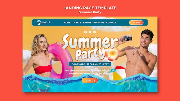 PSD gratuito diseño de plantilla de fiesta de verano