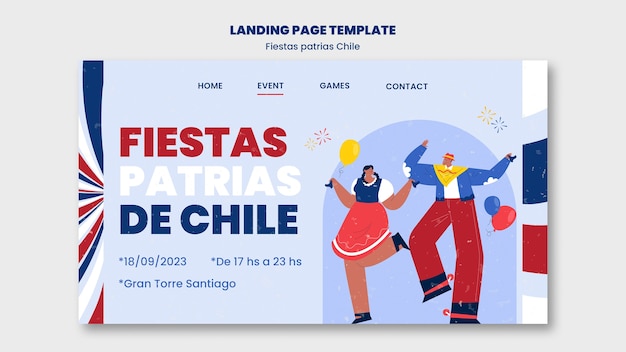 Diseño de plantilla de fiestas patrias chile