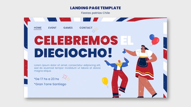 Diseño de plantilla de fiestas patrias chile