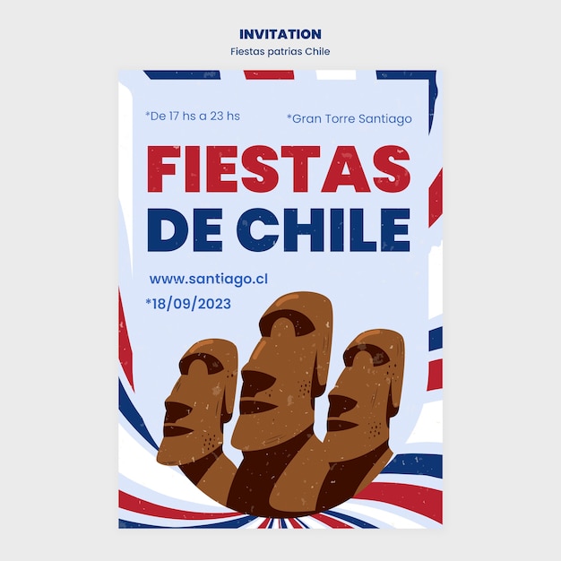 PSD gratuito diseño de plantilla de fiestas patrias chile