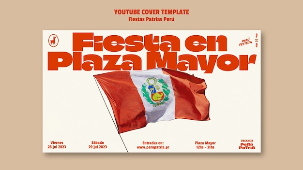 PSD gratuito diseño de plantilla de fiestas patrias perú