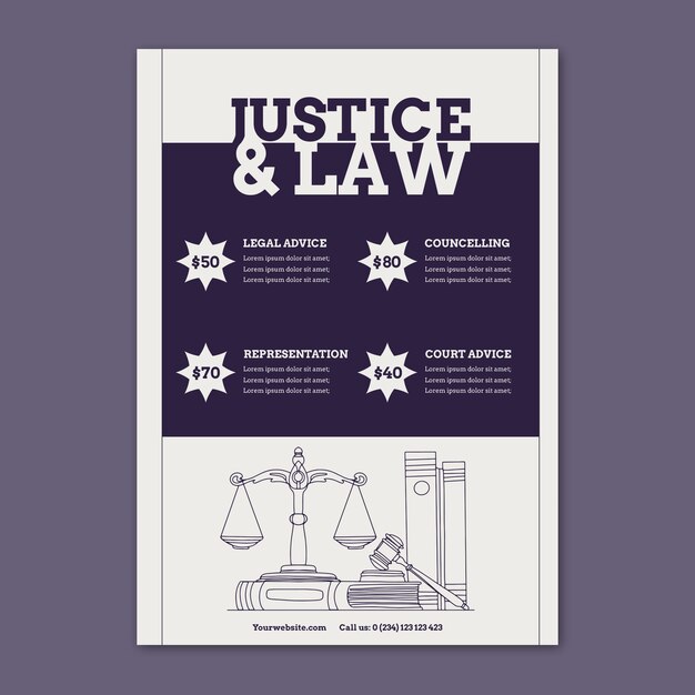 Diseño de plantilla de folleto para abogados