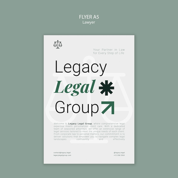 PSD gratuito diseño de plantilla de folleto para abogados
