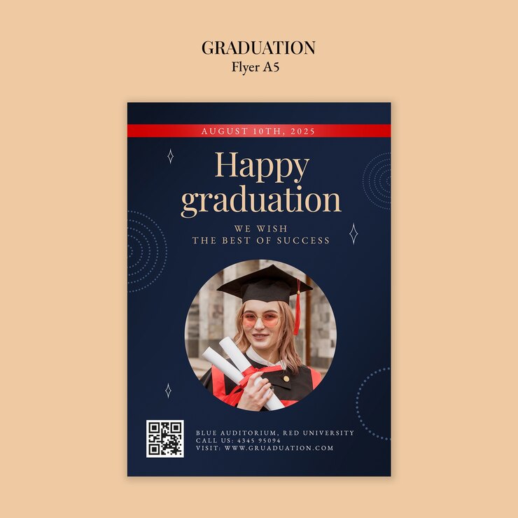 PSD gratuito diseño de la plantilla del folleto de graduación