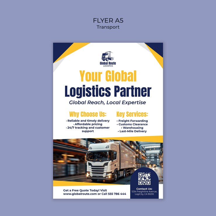 PSD gratuito diseño de la plantilla del folleto de transporte