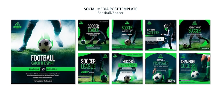PSD gratuito diseño de plantilla de fútbol realista