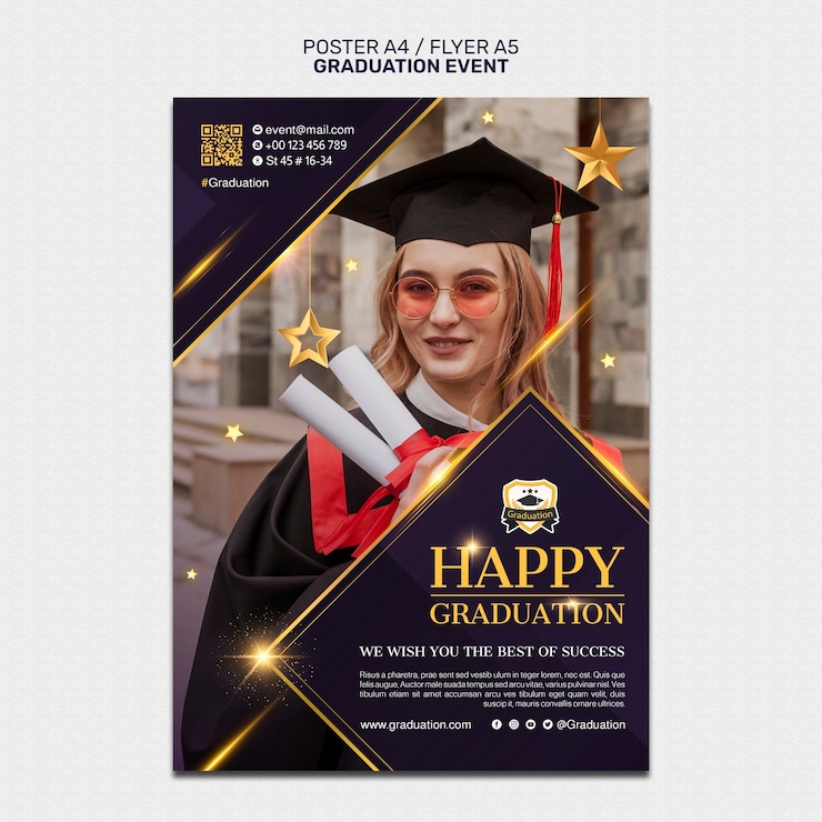 PSD gratuito diseño de la plantilla de graduación