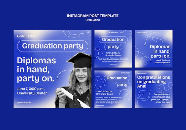 PSD gratuito diseño de la plantilla de graduación