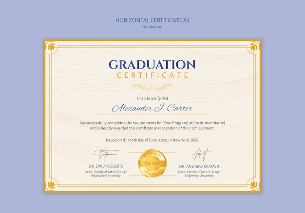 Diseño de la plantilla de graduación