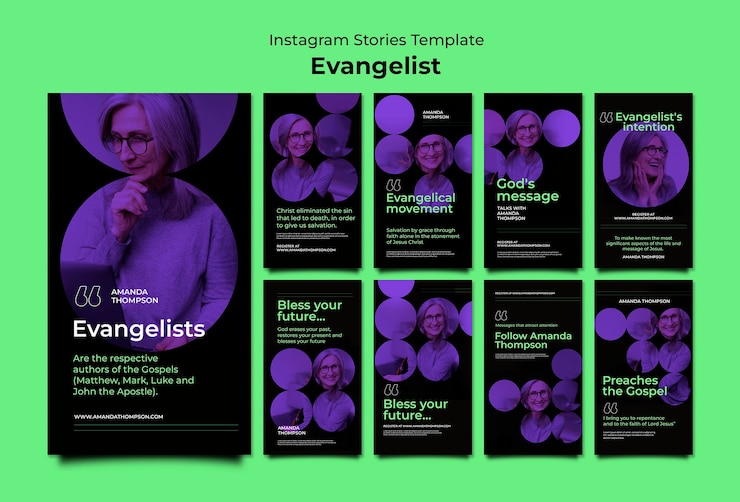 PSD gratuito diseño de plantilla de historias de instagram de evangelista