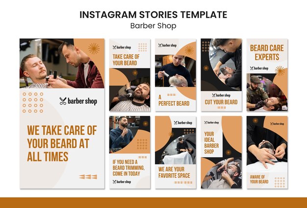 Diseño de plantilla de historias de instagram de peluquería
