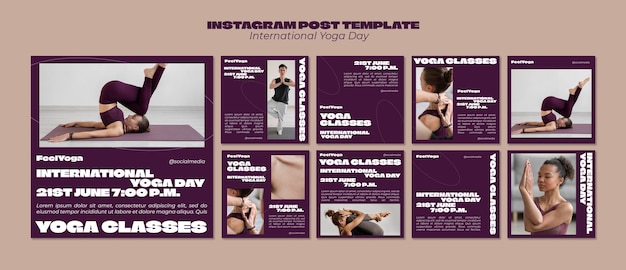 PSD gratuito diseño de plantilla de international yoga day