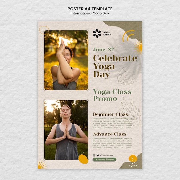 PSD gratuito diseño de plantilla de international yoga day