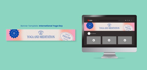 PSD gratuito diseño de plantilla de international yoga day