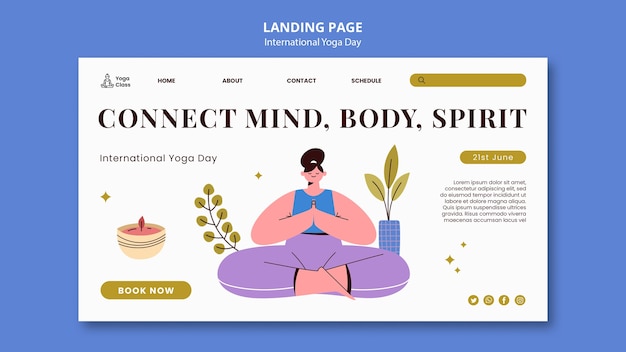 PSD gratuito diseño de plantilla de international yoga day